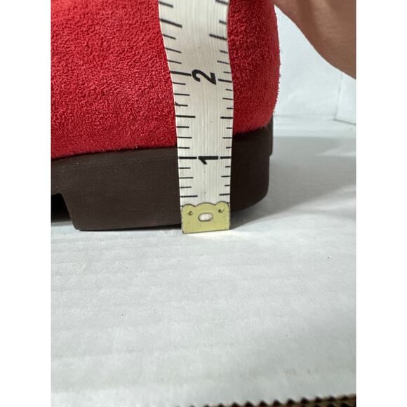 Hush Puppies Suede Loafers w/ slight heel size 5 1/2 red/pink - Picture 12 of 15